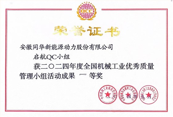 皖南電機(jī)質(zhì)量成果榮膺“全國機(jī)械工業(yè)質(zhì)量管理小組成果獎2